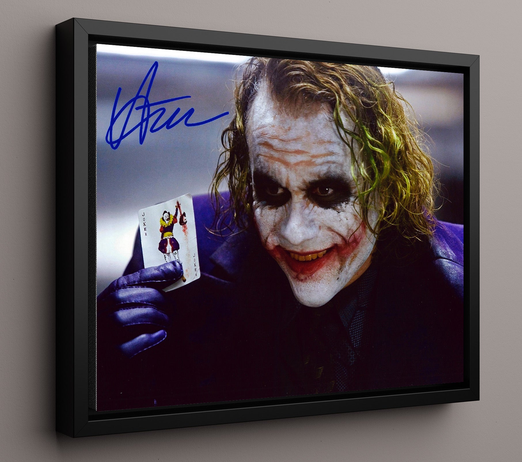 The Dark Knight - Heath Ledger - Why So Serious Vintage Movie Wall Art - 16x20 Framed Canvas movie decor