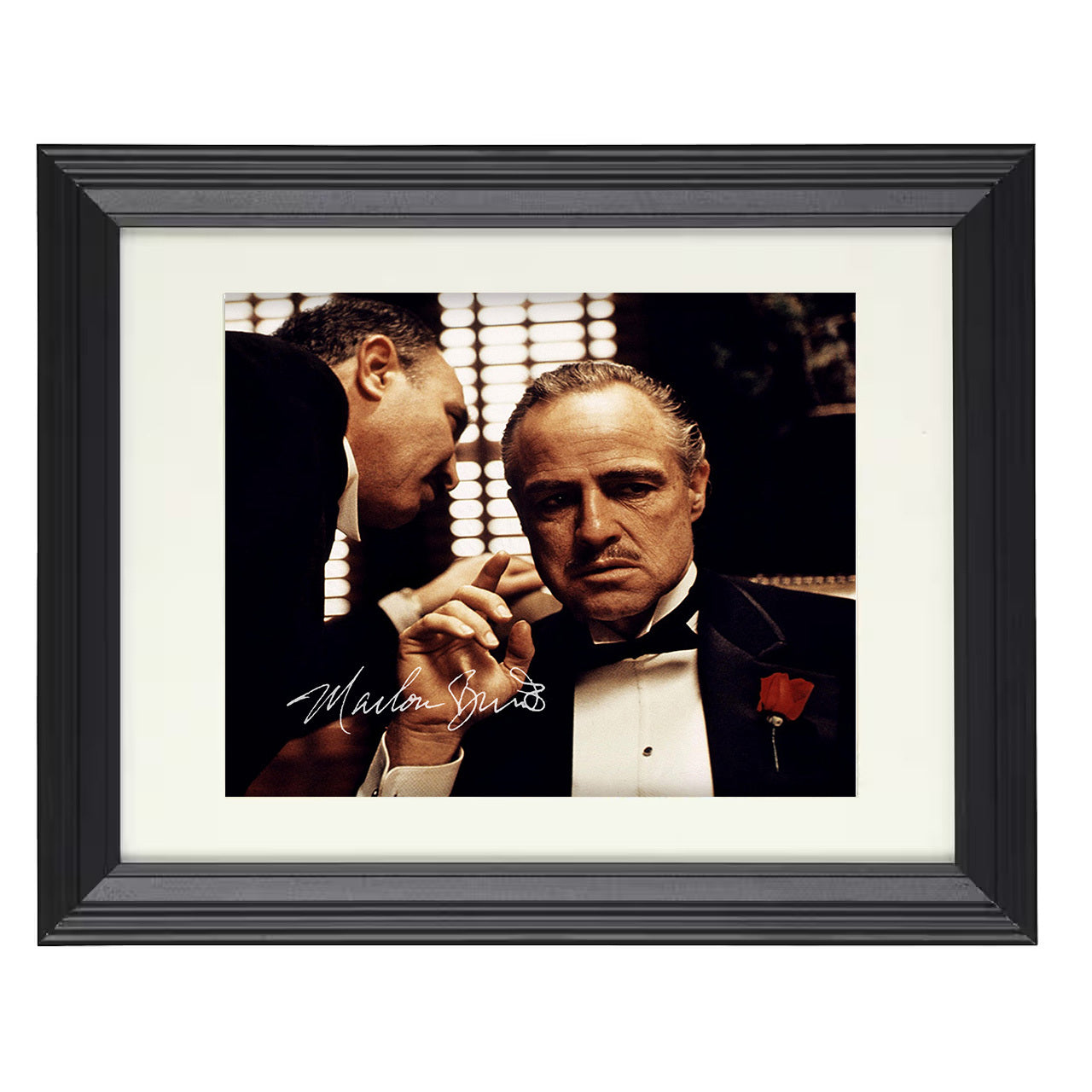 The Godfather – Marlon Brando – Make Him an Offer Scene – 8x10 black beveled framed movie wall art