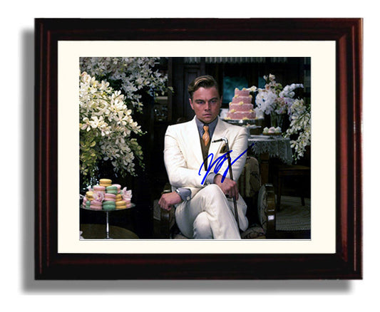 The Great Gatsby - Leonardo DiCaprio - Jay Gatsby - White suit poised control movie wall art 8x10 Beveled Frame