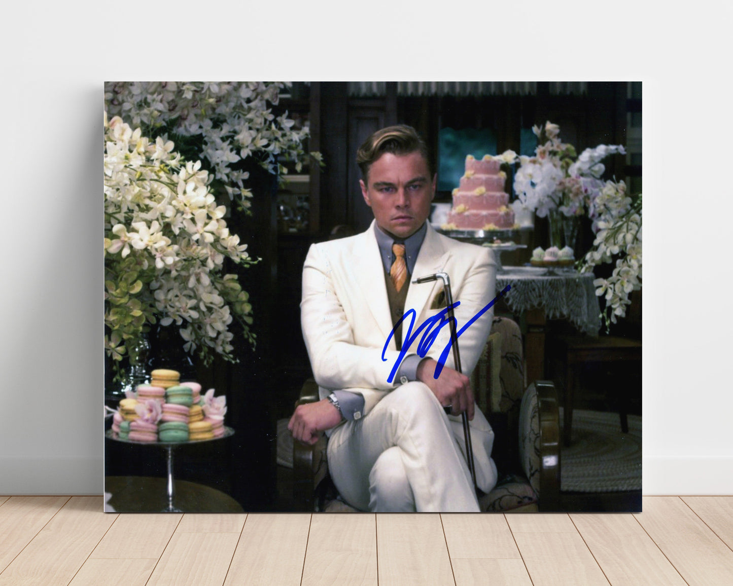 The Great Gatsby - Leonardo DiCaprio - Jay Gatsby - White suit poised control movie wall art 16x20 Unframed Print