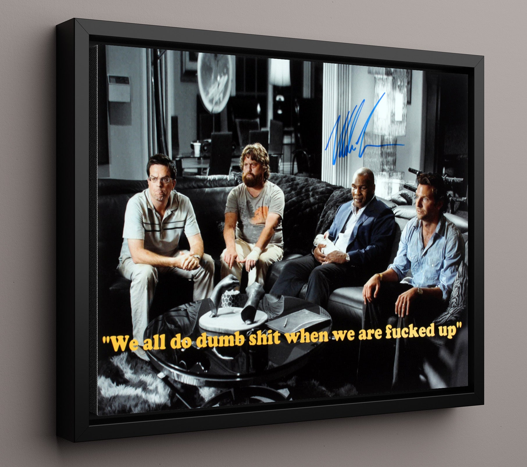 The Hangover - Mike Tyson - Himself - Living room group Vintage Movie Wall Art - 16x20 Framed Canvas movie decor
