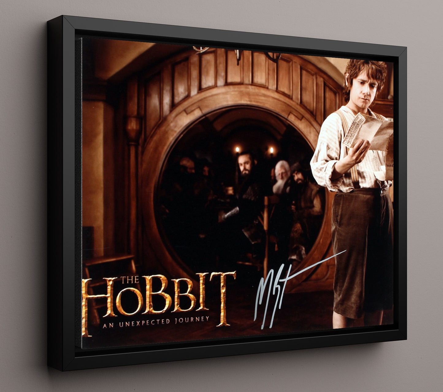 The Hobbit - Martin Freeman - Bilbo Baggins - Contract reading reluctant journey start movie wall art 16x20 Framed Canvas