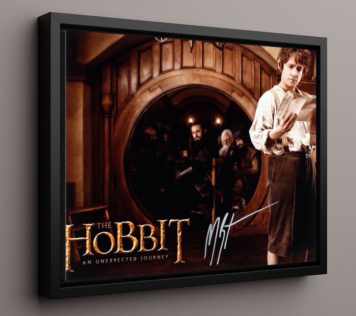 The Hobbit - Martin Freeman - Bilbo Baggins - Contract reading reluctant journey start movie wall art 16x20 Framed Canvas