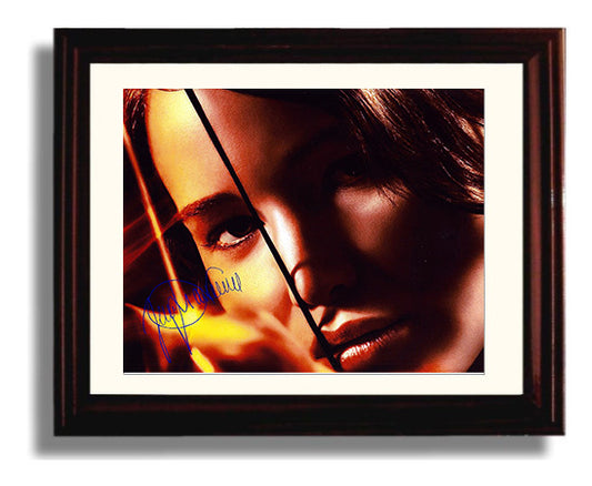 The Hunger Games - Jennifer Lawrence - Katniss Everdeen - Bow drawn fiery focus movie wall art 8x10 Beveled Frame