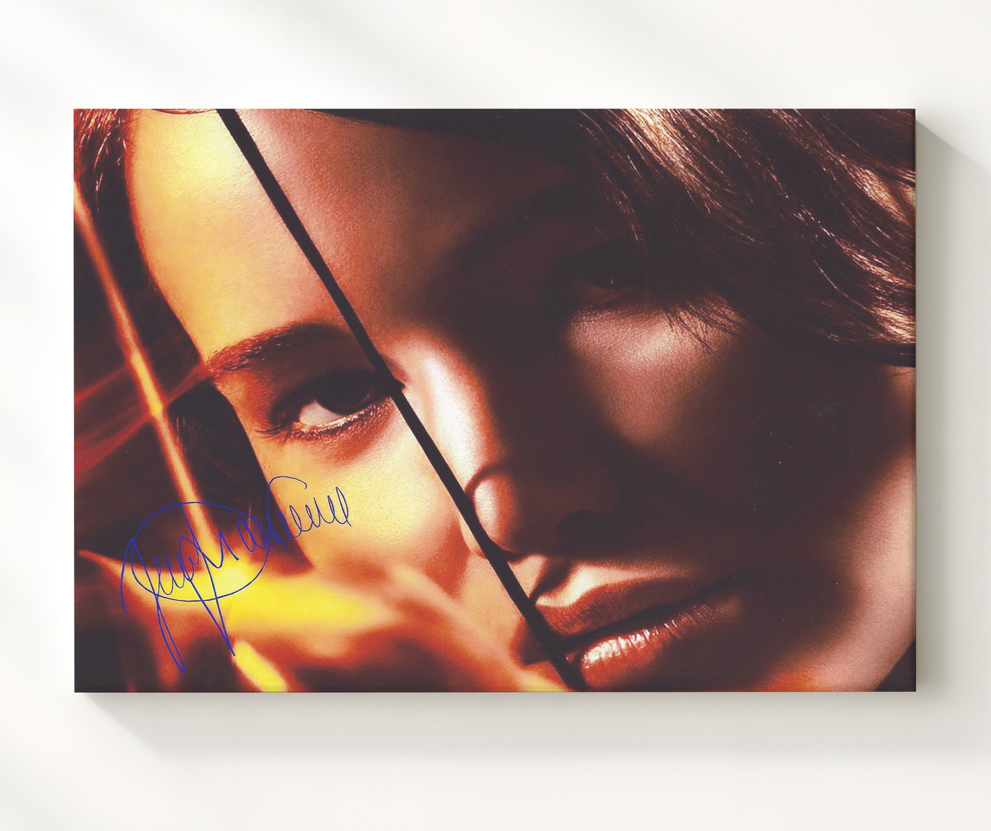 The Hunger Games - Jennifer Lawrence - Katniss Everdeen - Bow drawn fiery focus movie wall art 20x24 Canvas