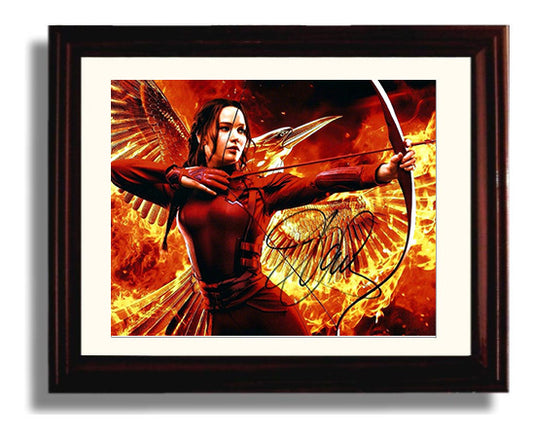 The Hunger Games - Jennifer Lawrence - Katniss Everdeen - Flaming arrow defiance movie wall art 8x10 Beveled Frame