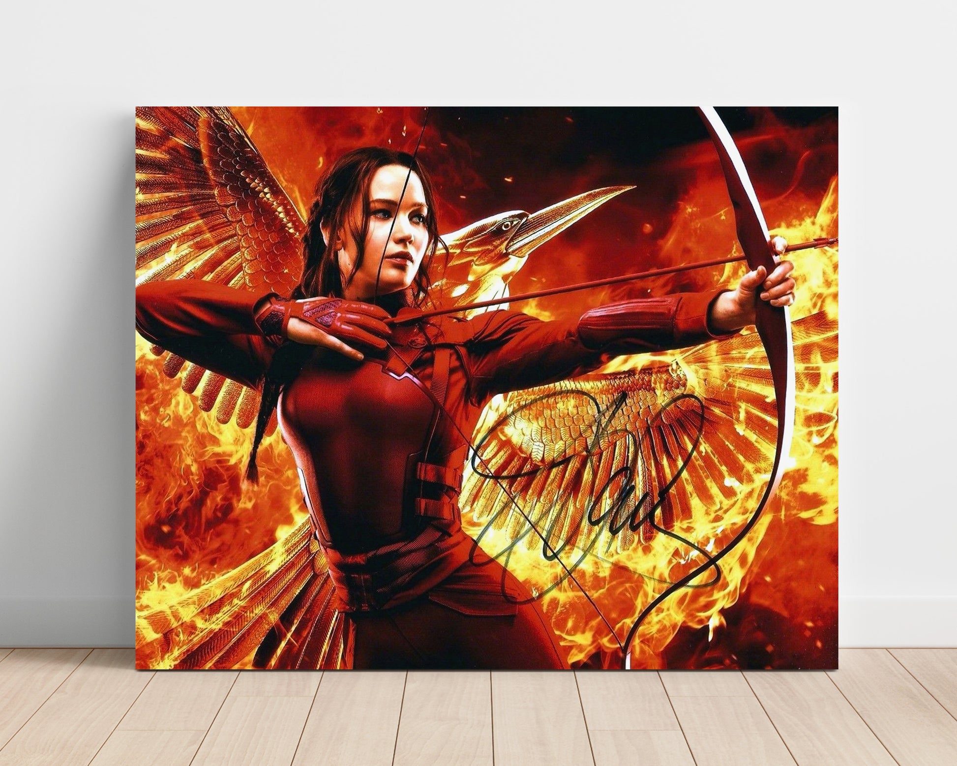 The Hunger Games - Jennifer Lawrence - Katniss Everdeen - Flaming arrow defiance movie wall art 16x20 Unframed Print