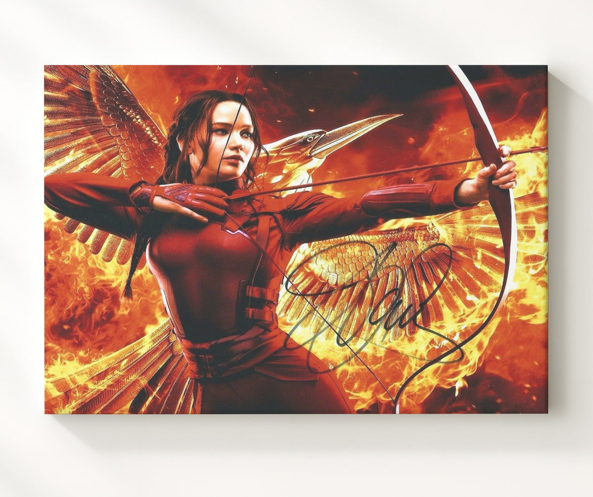 The Hunger Games - Jennifer Lawrence - Katniss Everdeen - Flaming arrow defiance movie wall art 8x10 Beveled Frame