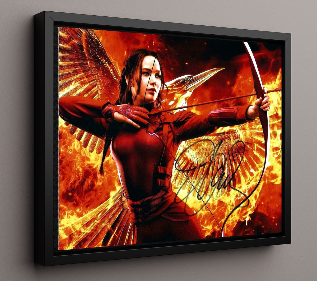 The Hunger Games - Jennifer Lawrence - Katniss Everdeen - Flaming arrow defiance movie wall art 16x20 Gallery Frame