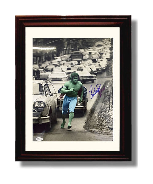 The Incredible Hulk - Lou Ferrigno - Hulk - Rampaging Green Giant Charge movie wall art 8x10 Beveled Frame