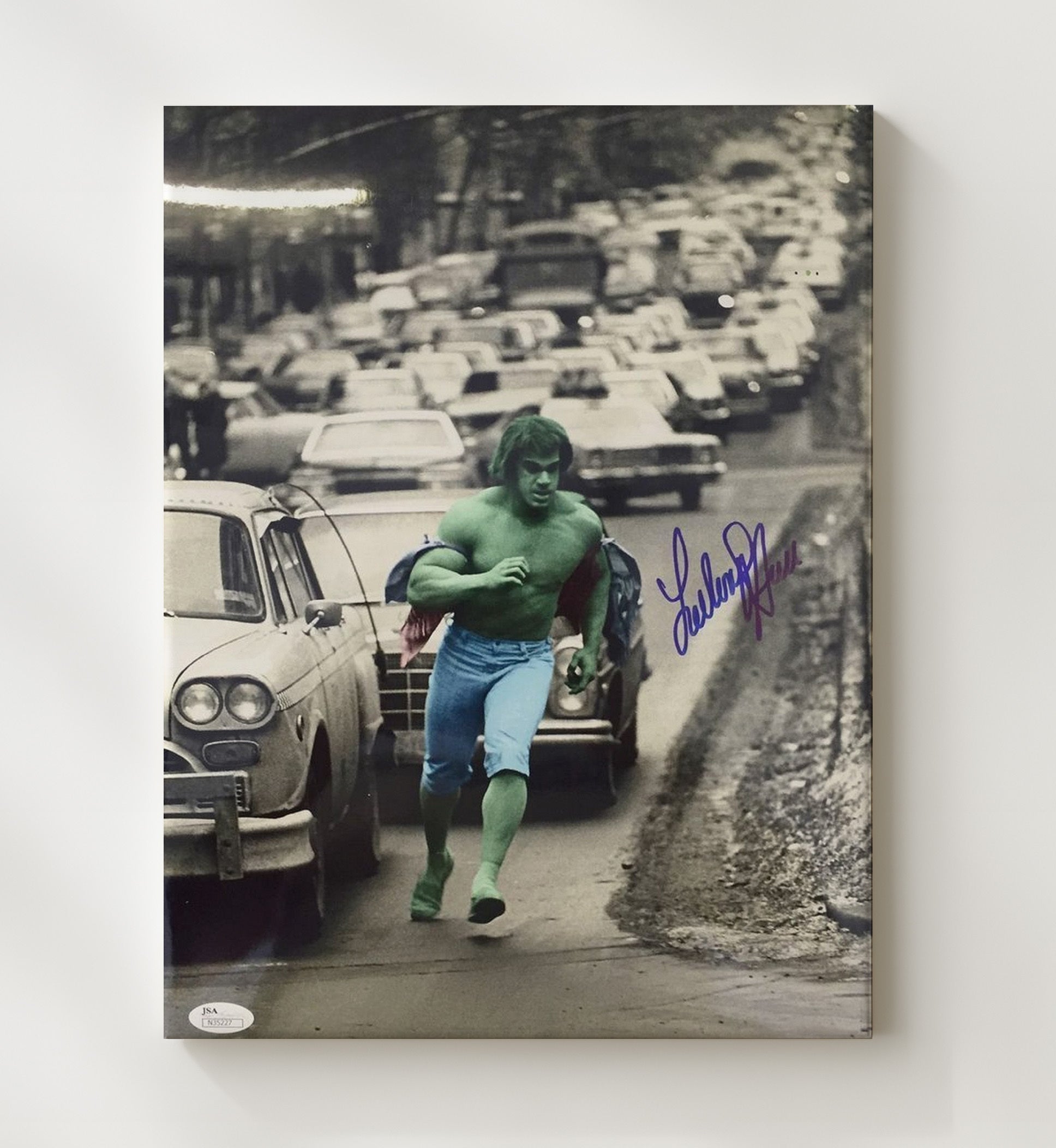 The Incredible Hulk - Lou Ferrigno - HulkRampaging Green Giant Charge Vintage Movie Wall Art - 20x24 Canvas movie decor
