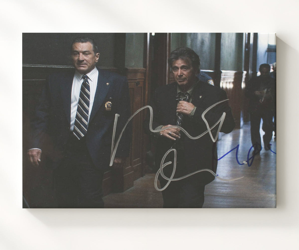 The Irishman - Al Pacino - Hoffa - and Robert De Niro - Sheeran - Court Hall Walk movie wall art 8x10 Beveled Frame