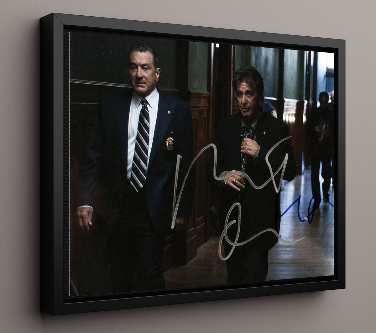 The Irishman - Al Pacino - Hoffa - and Robert De Niro - Sheeran - Court Hall Walk movie wall art 16x20 Framed Canvas