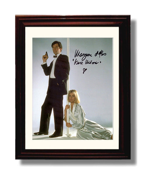 The Living Daylights - Maryam dAbo - Kara Milovy - Bond Girl In Silver Satin Pose movie wall art 8x10 Beveled Frame