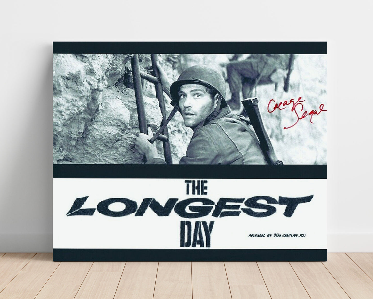 The Longest Day - George Segal - Pvt. Martini - WWII Ladder Assault Scene Vintage Movie Wall Art - 16x20 Unframed Print movie decor