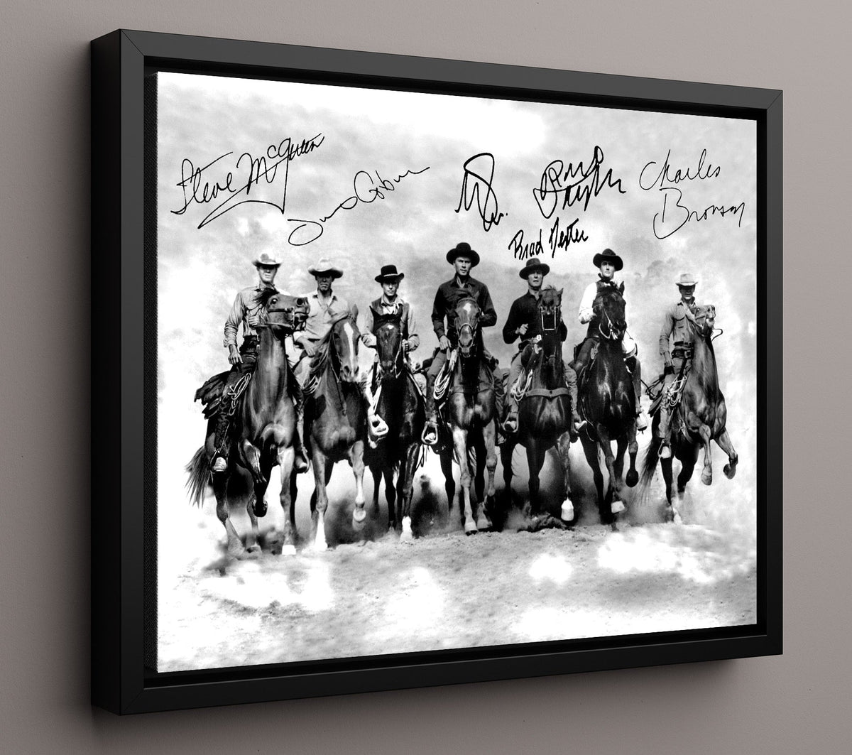 The Magnificent Seven - Cast - Gunslingers - Ride into dust showdown line movie wall art 16x20 Gallery Frame