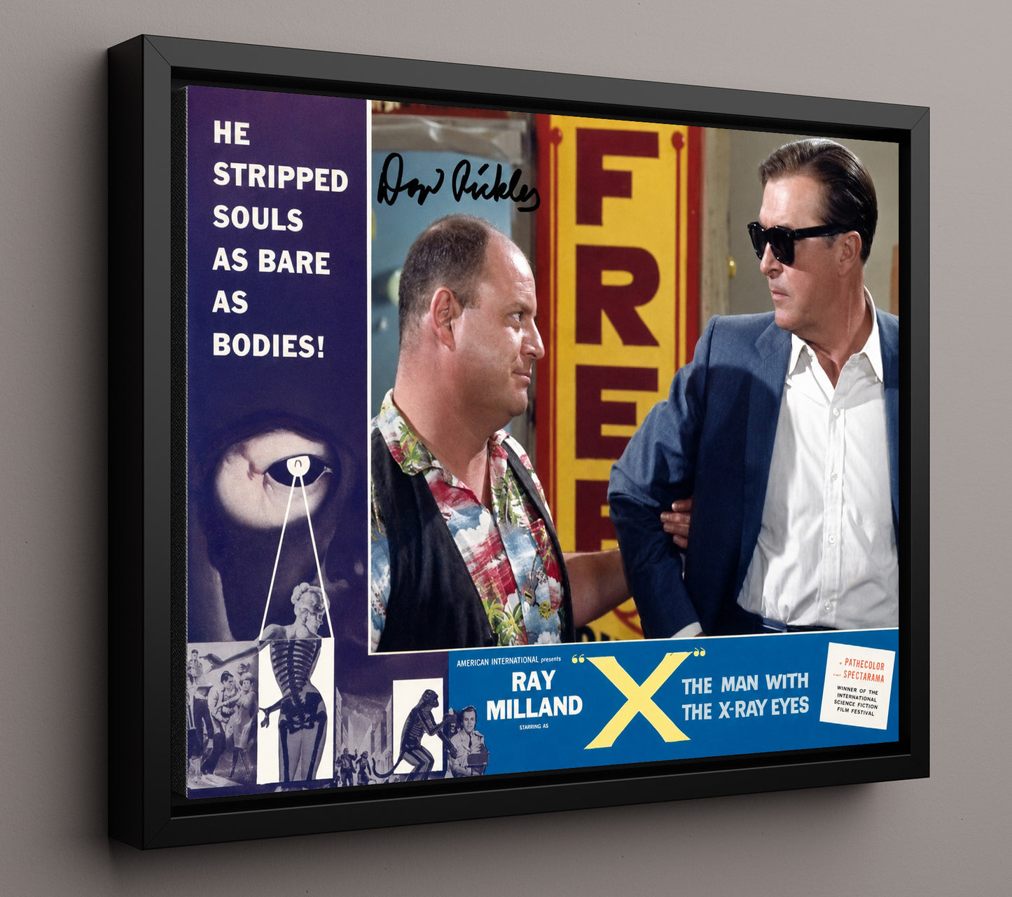The Man with the X-Ray Eyes - Ray Milland - Dr. Xavier - Vision unraveling terror movie wall art 16x20 Framed Canvas