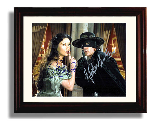 The Mask of Zorro - Antonio Banderas - Zorro - Catherine Zeta-Jones - Elena - Sword duel courtyard movie wall art 8x10 Beveled Frame