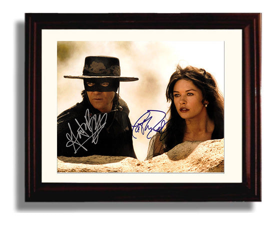The Mask of Zorro - Antonio Banderas - Zorro - and Catherine Zeta-Jones - Elena - Desert Standoff movie wall art 8x10 Beveled Frame