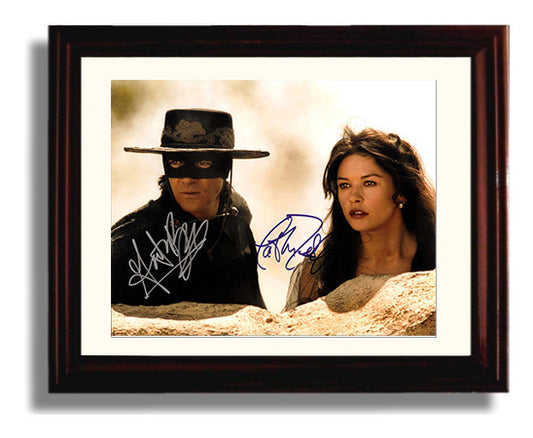 The Mask of Zorro - Antonio Banderas - Zorro - and Catherine Zeta-Jones - Elena - Desert Standoff movie wall art 8x10 Beveled Frame