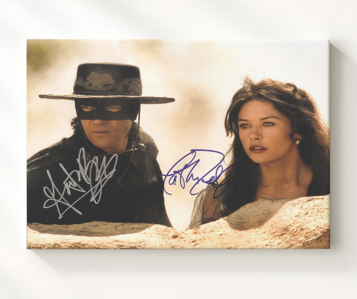 The Mask of Zorro - Antonio Banderas - Zorro - and Catherine Zeta-Jones - Elena - Desert Standoff movie wall art 8x10 Beveled Frame