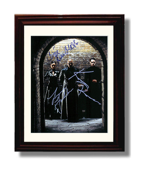 The Matrix - Keanu Reeves Laurence Fishburne Carrie Anne Moss Rebel Trio movie wall art 8x10 Beveled Frame