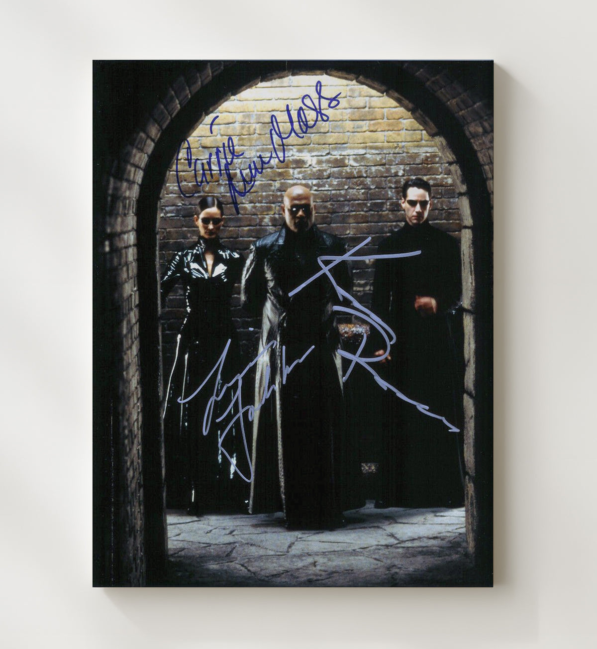 The Matrix - Keanu Reeves Laurence Fishburne Carrie Anne Moss Rebel Trio movie wall art 20x24 Canvas
