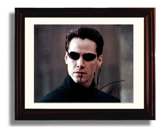 The Matrix - Keanu Reeves - Neo - Black coat calm resolve movie wall art 8x10 Beveled Frame