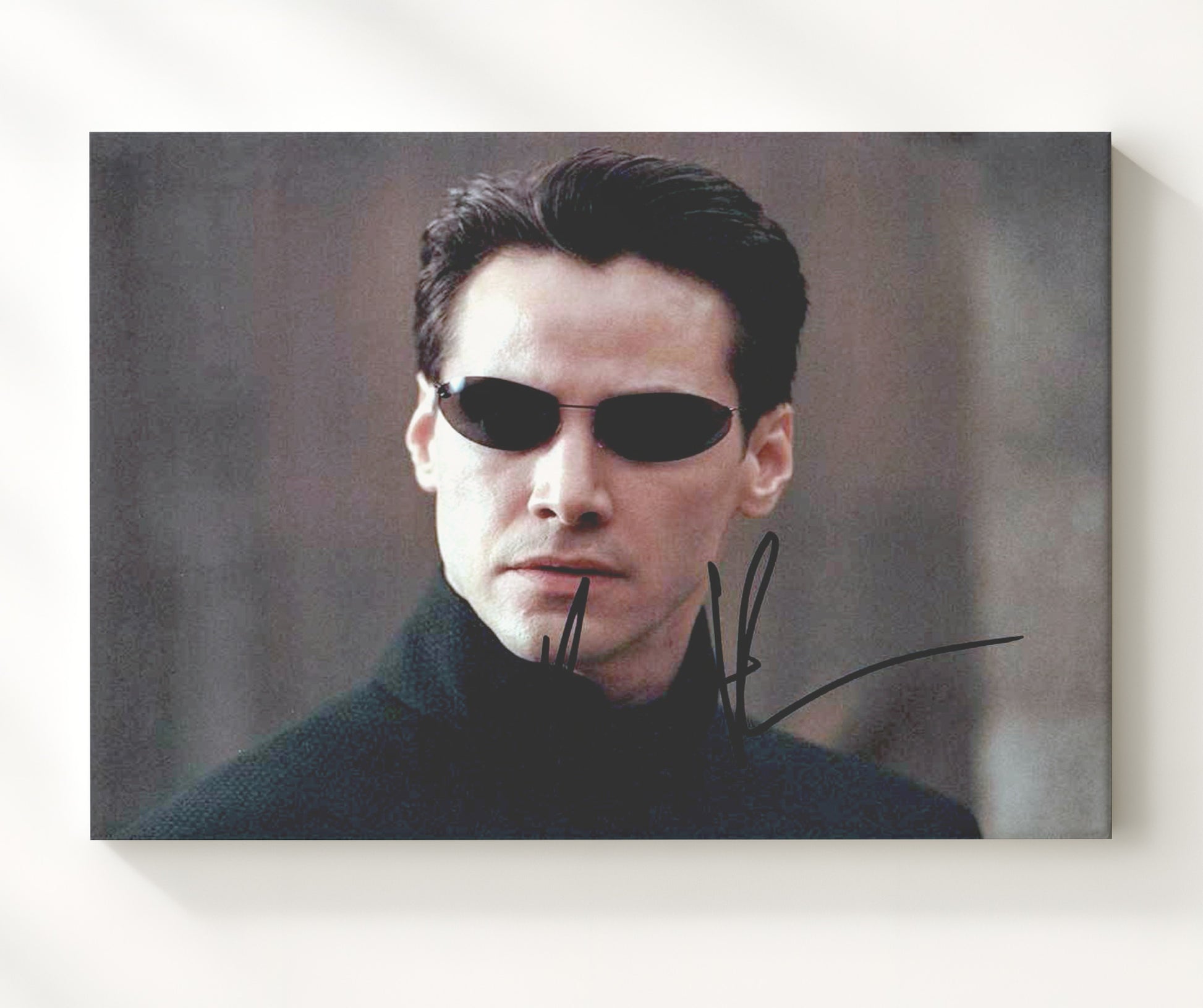 The Matrix - Keanu Reeves - Neo - Black coat calm resolve movie wall art 20x24 Canvas