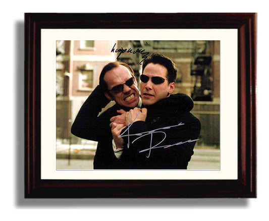 The Matrix - Keanu Reeves - Neo - Sunglasses black coat lineup movie wall art 8x10 Beveled Frame