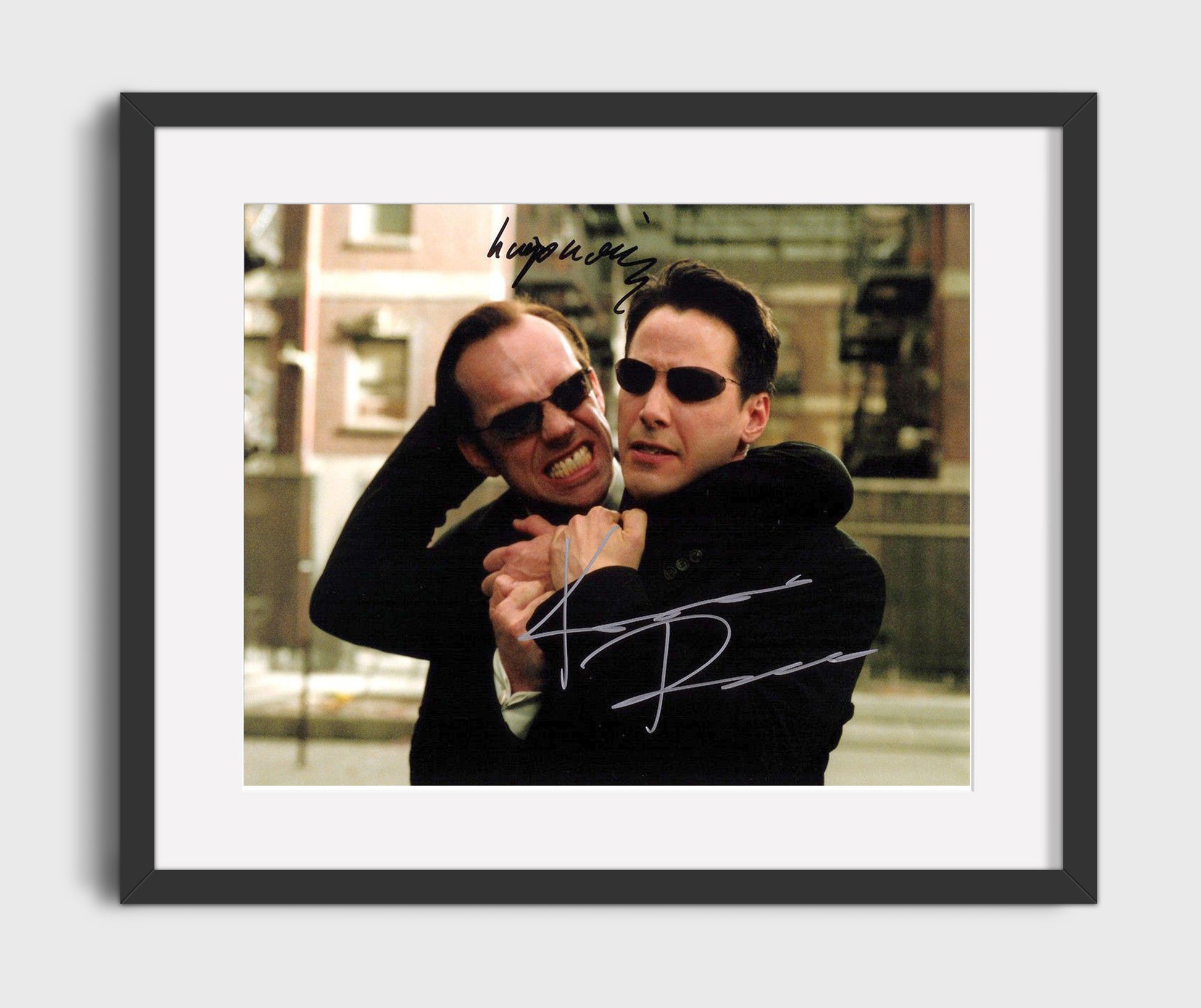 The Matrix - Keanu Reeves - Neo - Sunglasses black coat lineup Vintage Movie Wall Art - 16x20 Gallery Frame movie decor