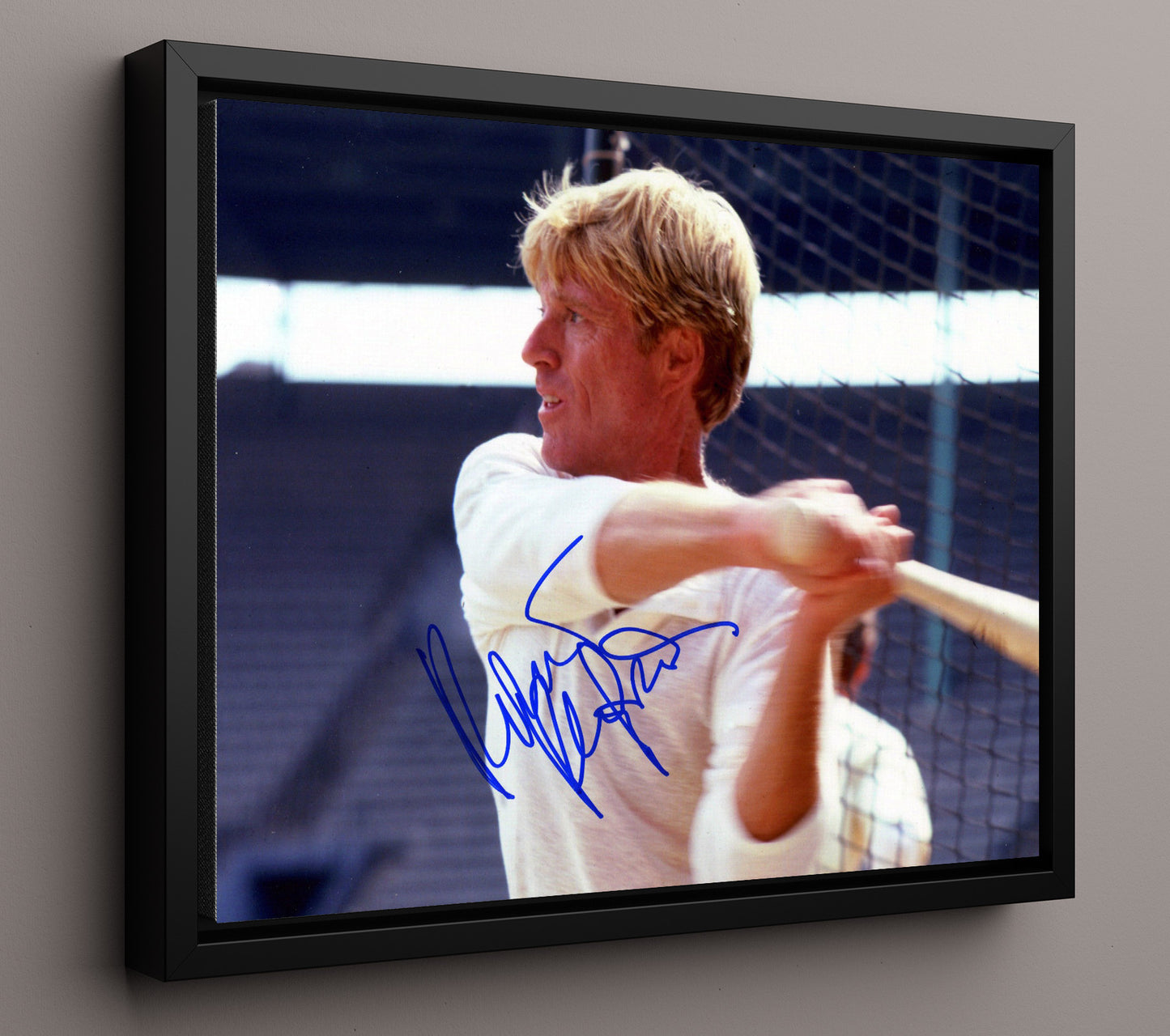 The Natural - Robert Redford - Roy Hobbs - Batting Practice Swing Vintage Movie Wall Art - 16x20 Framed Canvas movie decor