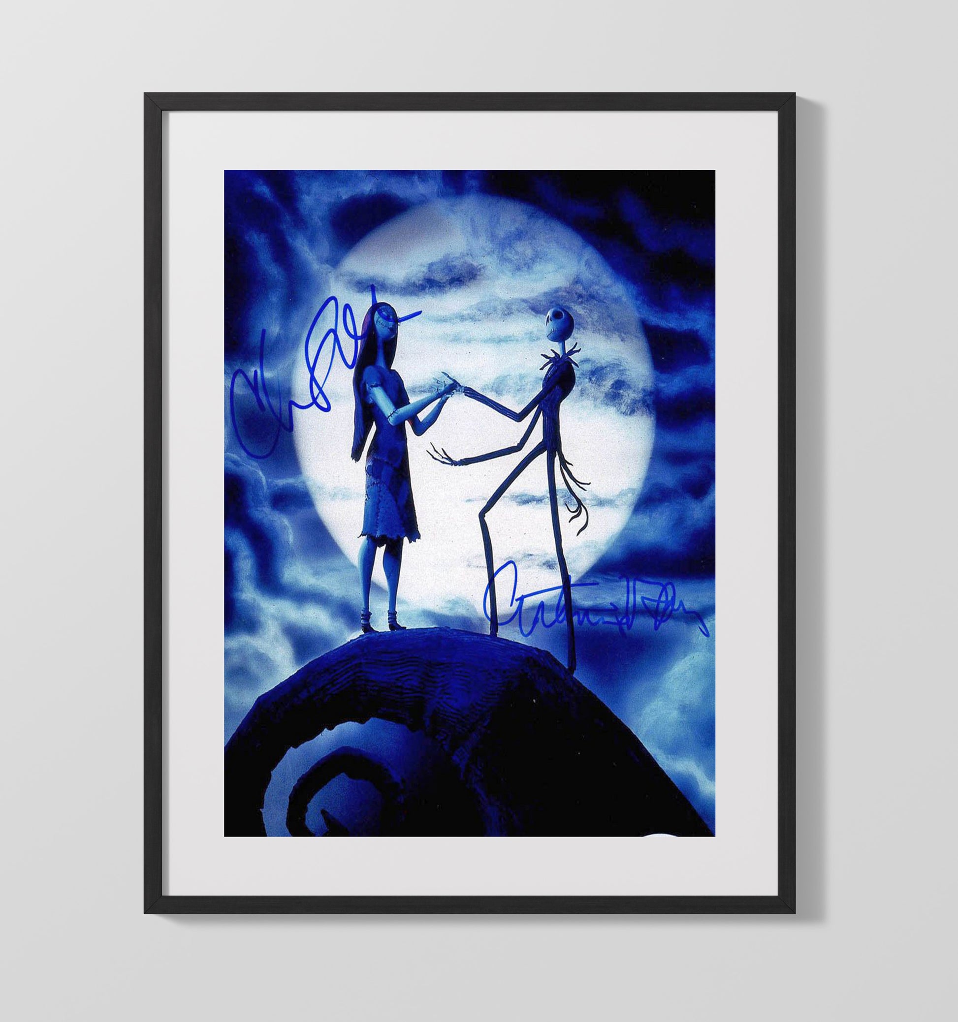 The Nightmare Before Christmas - Jack Skellington Sally Moonlit Gothic Romance Vintage Movie Wall Art - 16x20 Gallery Frame movie decor