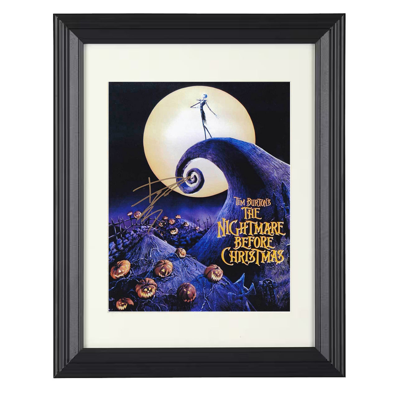 The Nightmare Before Christmas – Halloween Fantasy – 8x10 black beveled framed movie wall art