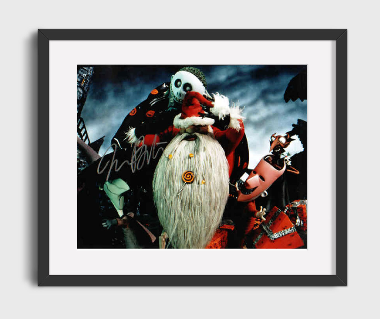 The Nightmare Before Christmas - Jack Skellington and Santa Jack Holiday Mashup Vintage Movie Wall Art - 16x20 Gallery Frame movie decor
