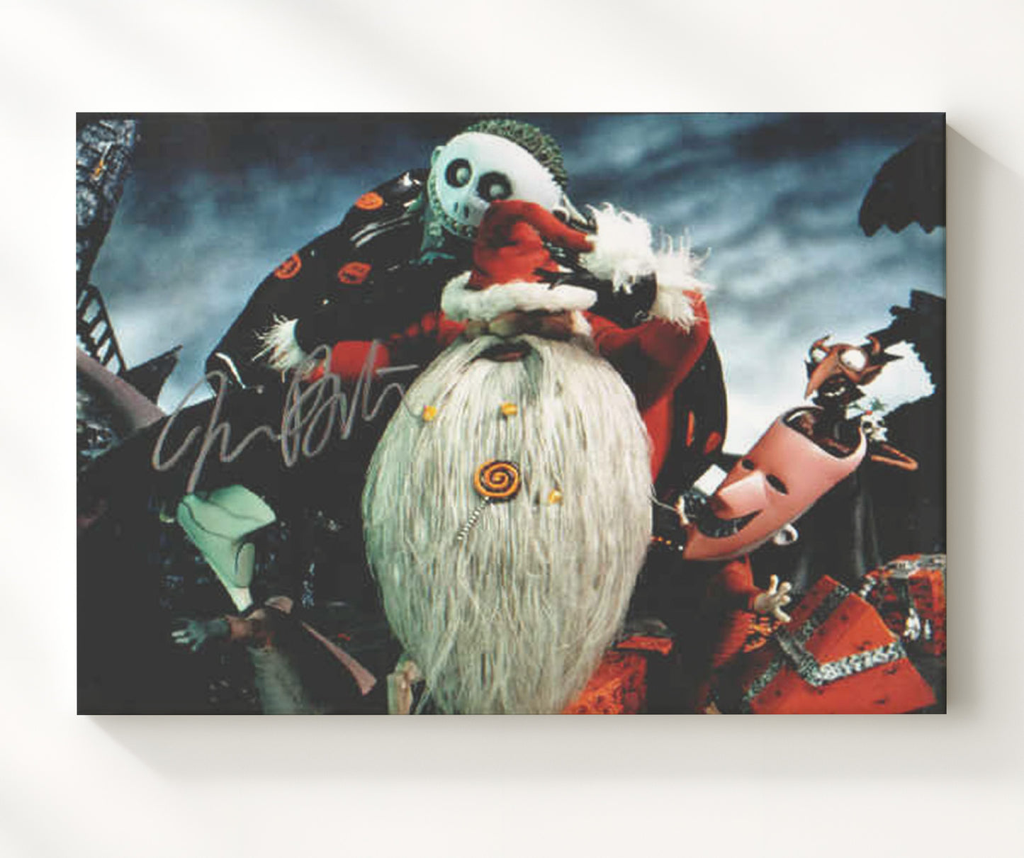 The Nightmare Before Christmas - Jack Skellington and Santa Jack Holiday Mashup Vintage Movie Wall Art - 20x24 Canvas movie decor