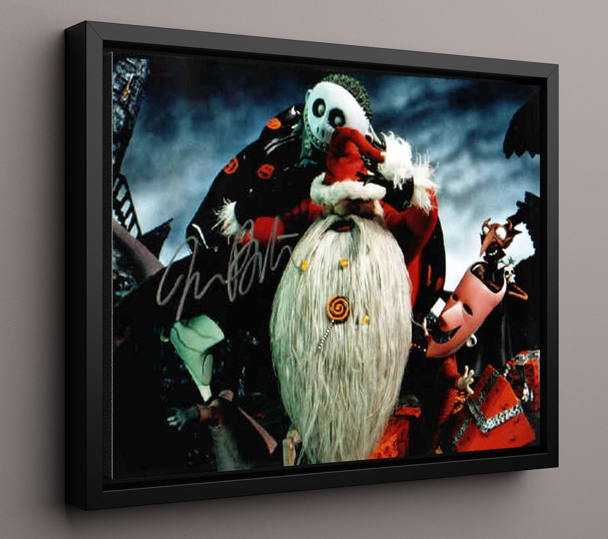 The Nightmare Before Christmas - Jack Skellington and Santa Jack Holiday Mashup movie wall art 16x20 Gallery Frame