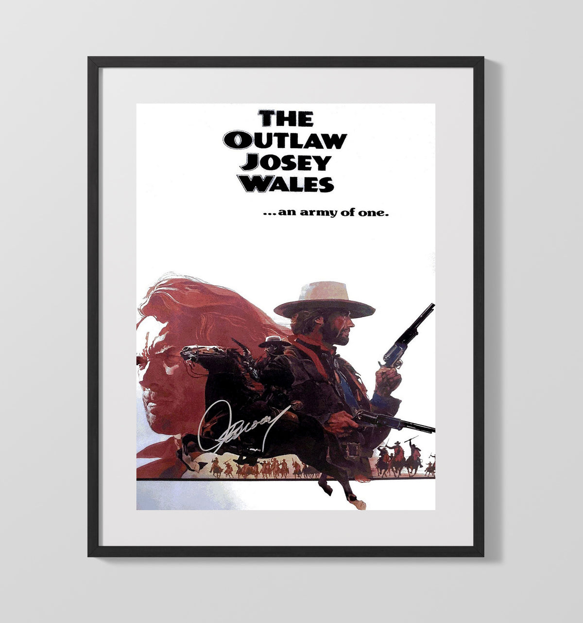 The Outlaw Josey Wales - Clint Eastwood - Josey Wales - Gunslinger Poster Art Collage movie wall art 16x20 Gallery Frame