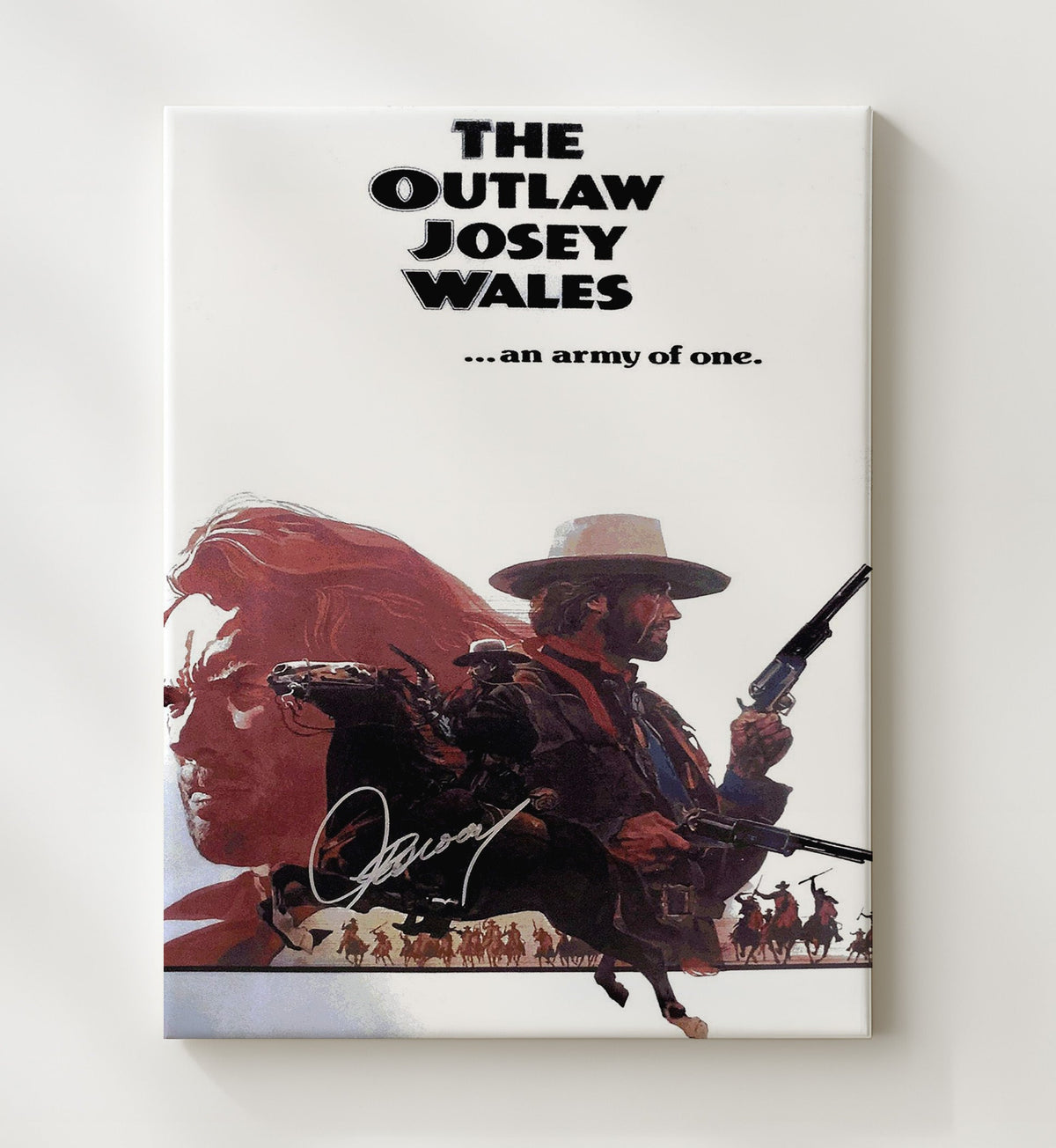 The Outlaw Josey Wales - Clint Eastwood - Josey Wales - Gunslinger Poster Art Collage movie wall art 8x10 Beveled Frame