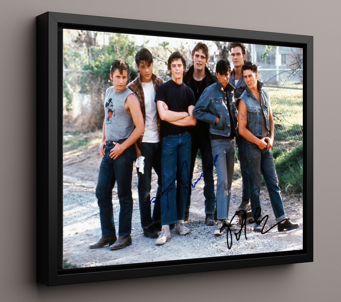 The Outsiders - C. Thomas Howell - Ponyboy Curtis - Greaser street stare Vintage Movie Wall Art - 16x20 Framed Canvas movie decor