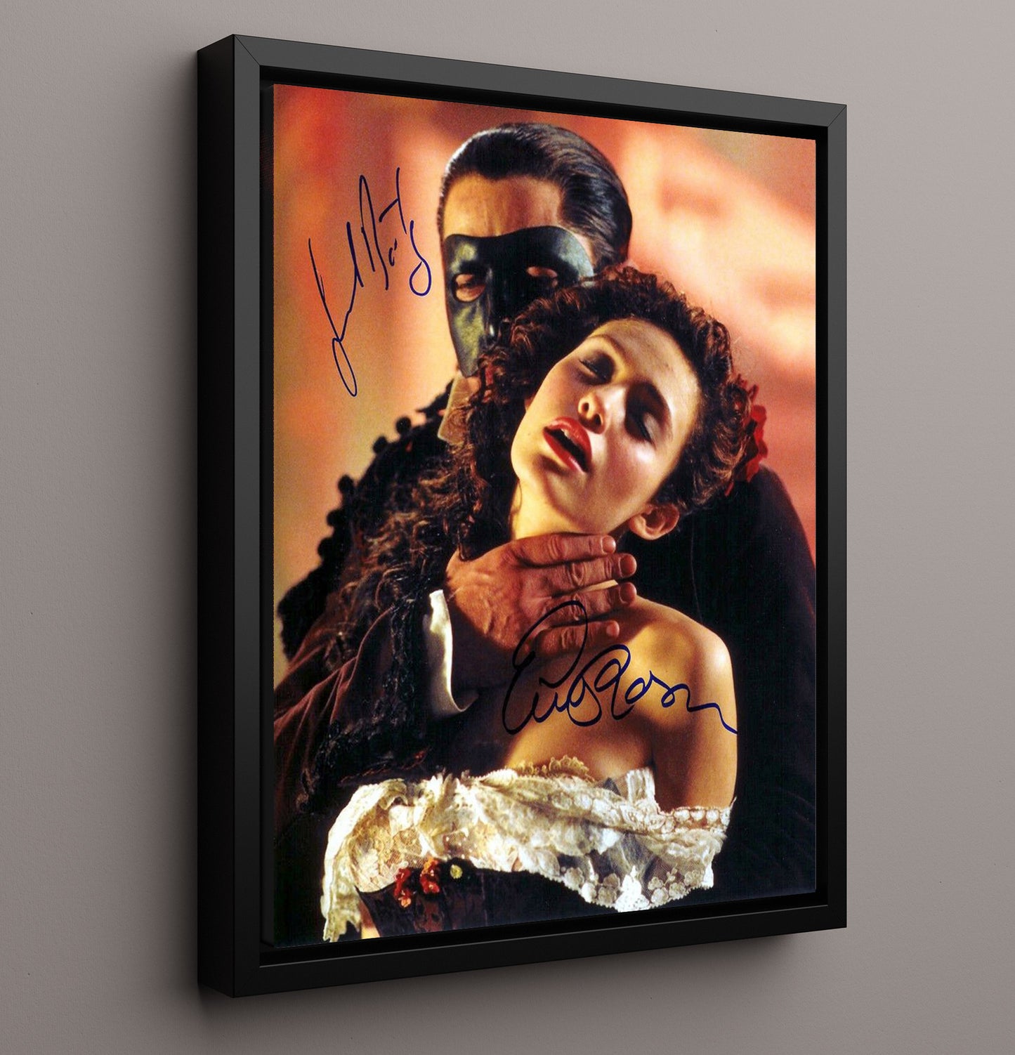 The Phantom of the Opera - Masked Phantom Romantic Gothic Embrace movie wall art 16x20 Framed Canvas