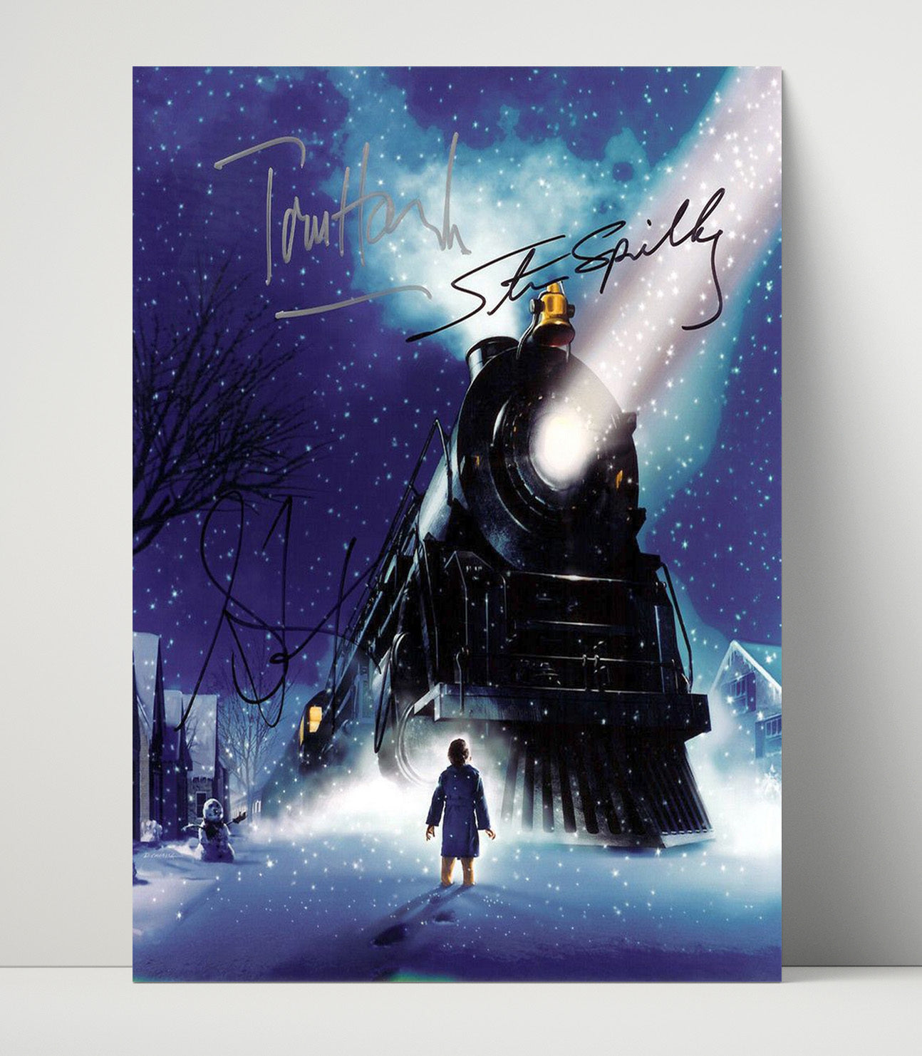 The Polar Express - Tom Hanks - Conductor - Christmas Train Arrival Scene movie wall art 16x20 Unframed Print