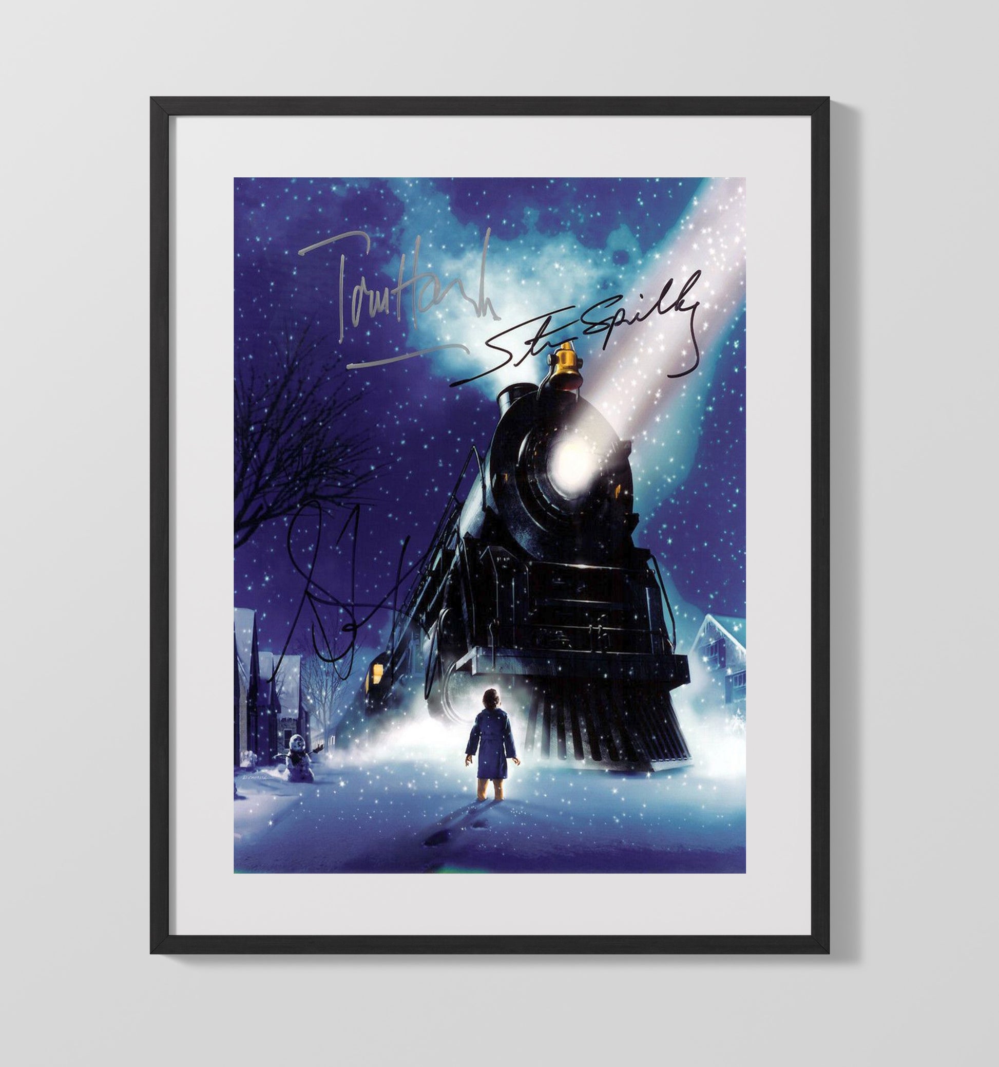 The Polar Express - Tom Hanks - Conductor - Christmas Train Arrival Scene movie wall art 16x20 Gallery Frame