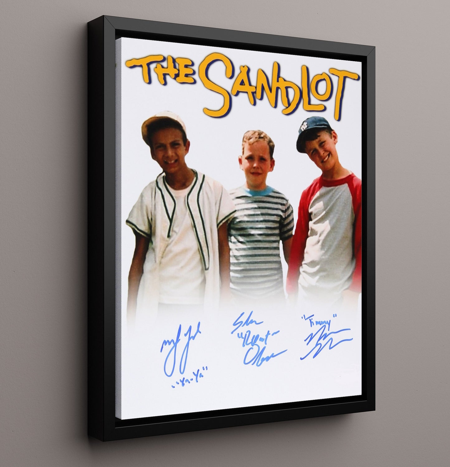 The Sandlot - Ensemble Cast Backyard Baseball Crew movie wall art 16x20 Framed Canvas