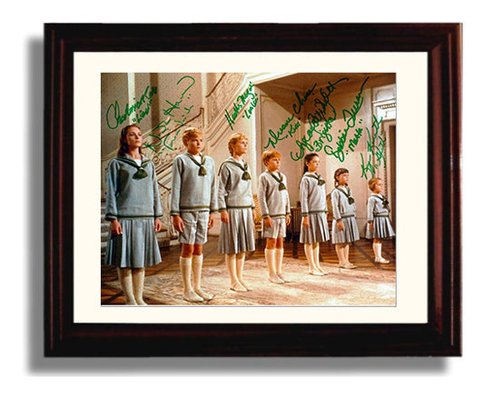 The Sound of Music - Julie Andrews - Maria - Ensemble Cast Staircase Lineup movie wall art 8x10 Beveled Frame