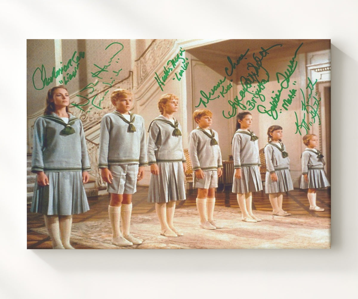 The Sound of Music - Julie Andrews - Maria - Ensemble Cast Staircase Lineup movie wall art 20x24 Canvas