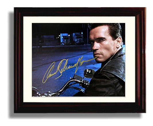 The Terminator - Arnold Schwarzenegger - Terminator - Night Ride Pursuit movie wall art 8x10 Beveled Frame