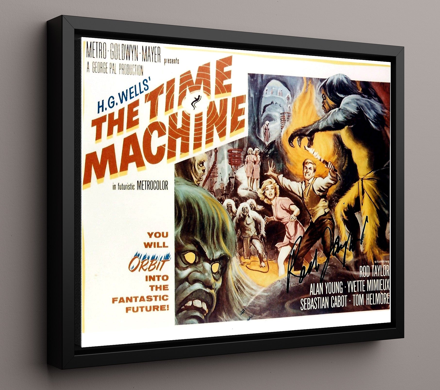 The Time Machine - Rod Taylor - George - Classic Sci-Fi Poster Scene Vintage Movie Wall Art - 16x20 Framed Canvas movie decor