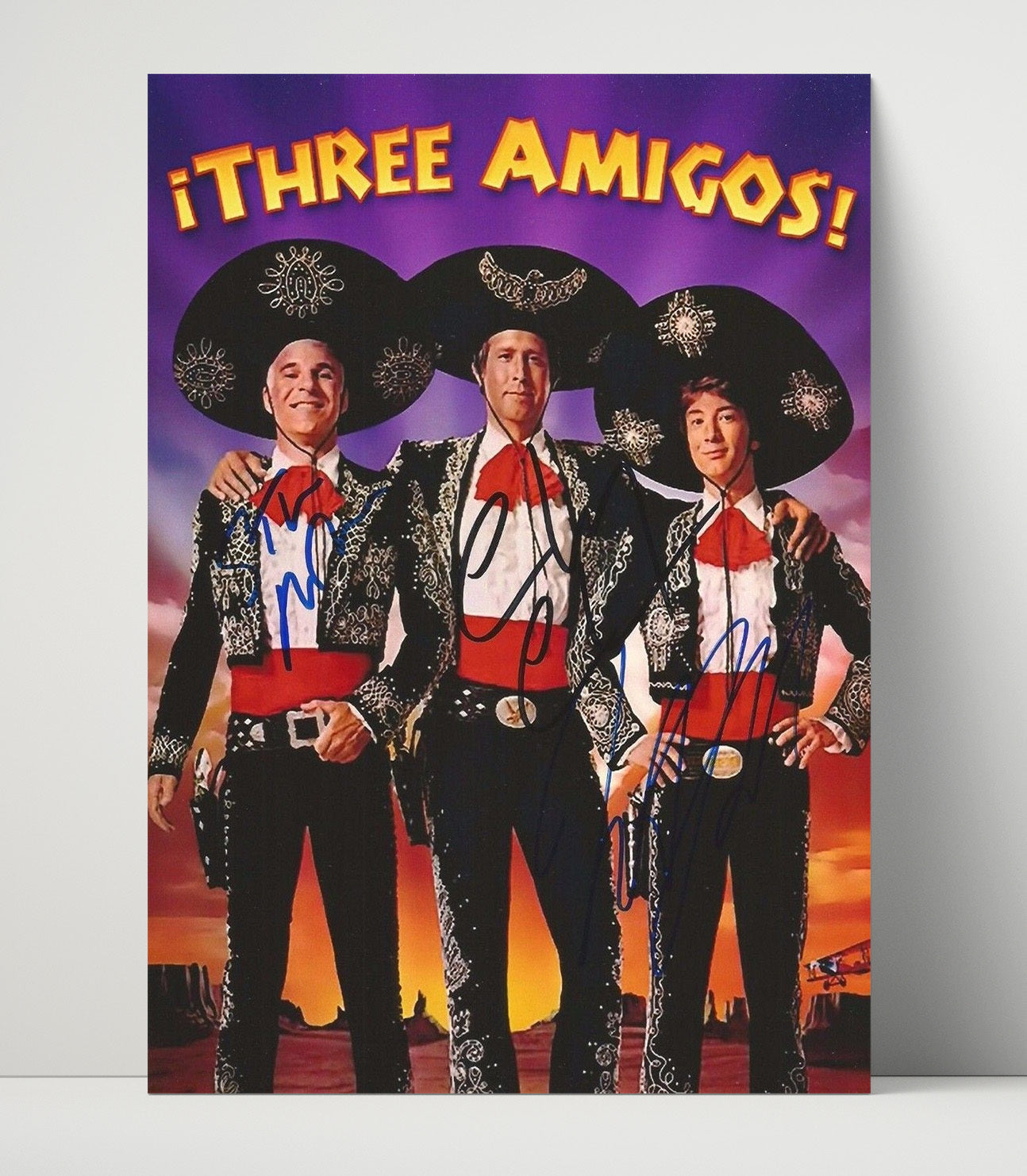 Three Amigos - Steve Martin Chevy Chase Martin Short - Amigos - Mariachi Hero Lineup movie wall art 16x20 Unframed Print