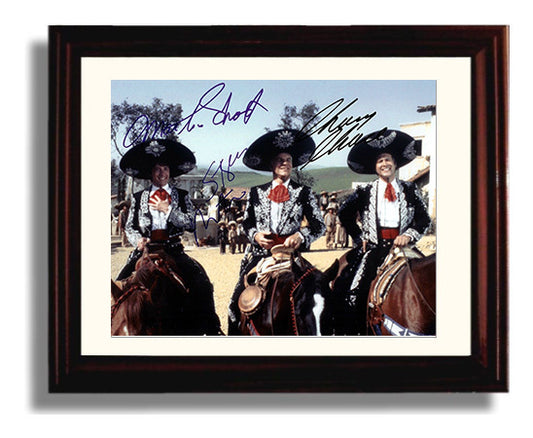Three Amigos - Steve Martin and Chevy Chase and Martin Short Desert Ride Trio movie wall art 8x10 Beveled Frame